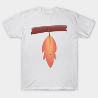 Hanging Autumn Leaf Illustration T-Shirt